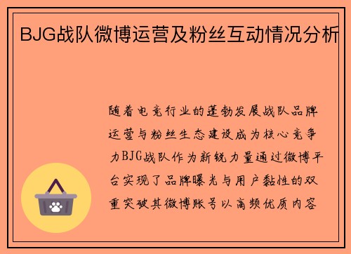 BJG战队微博运营及粉丝互动情况分析